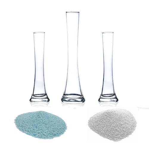 Sandzeremonie Set 26 / 18cm Vase für Hochzeitsdekoration Hochzeitszeremonie-Set Dekoration Vasen Set 500g Hellblau & Weiß von naninoa