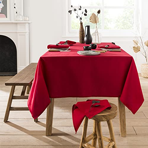 Tischdecke aus Baumwolle aubergine rot von Coucke