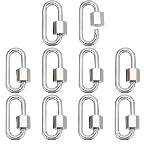 NBEADS 10 Stück Oval Schloss Charms, 20x11.5x2mm Schlüsselanhänger Stecker Messing Schraube Karabiner Lock Clasps Platinum Keychain Clip für DIY Halsketten Schlüsselanhänger Schmuck machen von nbeads