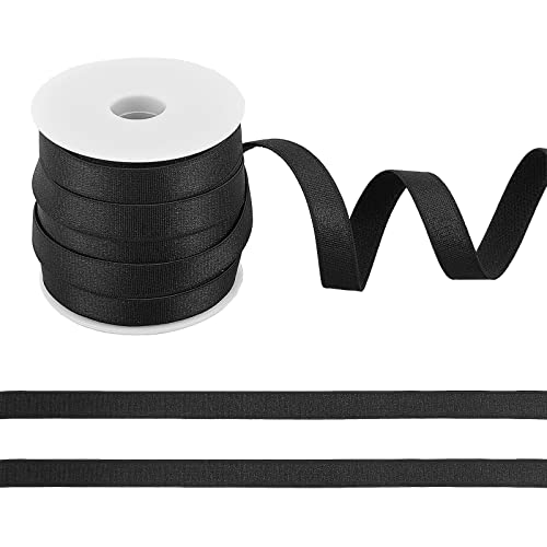 nbeads 10m Elastisches BH-Band, 10mm Schwarzes Flaches Elastisches BH-Band Verstellbares Elastik-BH-Band für DIY Kleider Aufnähen Taille Projekt von nbeads