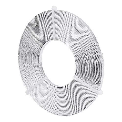 nbeads 10m Aluminium Flachdraht, 5mm Breiter Silberner Craft Metalldraht, Weich Biegbarer Eloxiert Flacher Draht für Schmuckherstellung, 1mm Dick von nbeads