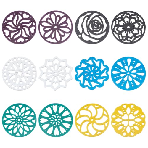 NBEADS 12 Stk. Seifenherstellung Schablonen, 12 Stile Handgemachte Seifenformen Acryl Seife Swirl Werkzeug Für kreative Seifenherstellung Werkzeuge Seife Stamping Tools, 6.7x0.3cm von nbeads