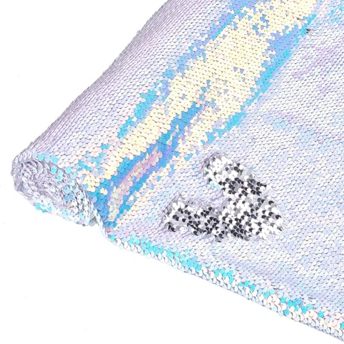 NBEADS 1m Paillettenstoff, 1.5m Breiter Schimmernder Wendbarer Paillettenstoff Wand-Flip-Paillettenstoff Netzstoff Glitzerstoff Zum Nähen DIY Graffiti Hochzeitskleid Performance Bühne, Lavendel von nbeads