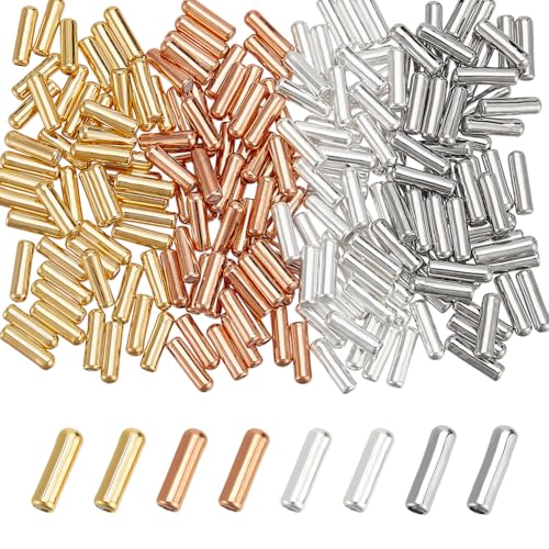 NBEADS 200 Stück 4 Farben Messing Pin Verschlüsse Revers Stick Pin Endkappe Metall Brosche Stick Rückseite Revers Pin Endkappe mit Gummi innen Brosche Pins Stopper für Schmuck DIY Zubehör, 0,9 x 0,3 von nbeads