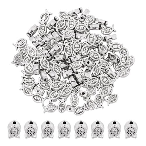 NBEADS 200 Stück Fisch-Abstandshalter-Perlen, Meerestier-Metallperlen mit 1,2 mm Loch, tibetischer Stil, Legierung, kleine Fische für DIY-Armbänder, Halsketten, Schmuckherstellung NBEADS 200 Stück Fisch-Abstandshalter-Perlen, Meerestier-Metallperlen mit 1,2 mm Loch, tibetischer Stil, Legierung, kleine Fische für DIY-Armbänder, Halsketten, Schmuckherstellung von nbeads