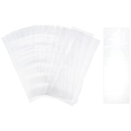 NBEADS 200 Stück Schrumpffolienbeutel, 25x8cm PVC Clear Heat Shrink Wraps Rechteckige Schrumpffolienbeutel Kleine Gegenstände Treat Taschen für Kerzen Seifen Gläser Geschenke Kleine Kosmetikflasche von nbeads