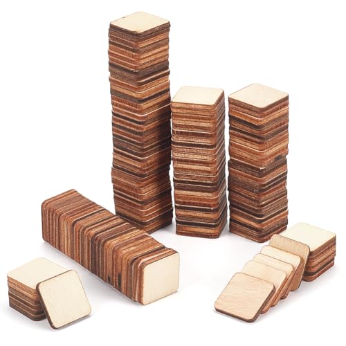 NBEADS 300 Stück Holz Quadratische Scheiben, 2x2cm Rohling Aus Holz Balsaholzplatten Holzausschnitte Zum Basteln Malen Schreiben Heimwerkerbedarf Gravieren Und Schnitzen Heimdekorationen von nbeads