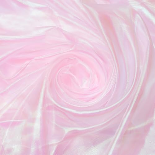 NBEADS 3m Gradient Organza Spitzenstoff, Schillerner Stoff Magischer Spitzenstoff Holographischer Stoff für Hochzeitskleid Vorhang Hintergrund DIY Supplies Decor, 1.5m Breit, Rosa von nbeads