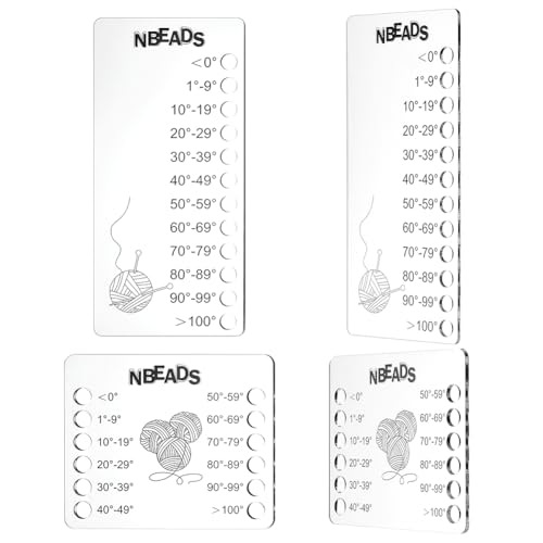 nbeads 4 Stk. Temperatur Decke Farbe Diagramme, Wiederverwendbar Stricken Temperatur Decke Planer Wolle Schatten Organizer Karte Decke Planer für Fadenhäkelprojekte Handgemachte Geschenke, Schwarz von nbeads