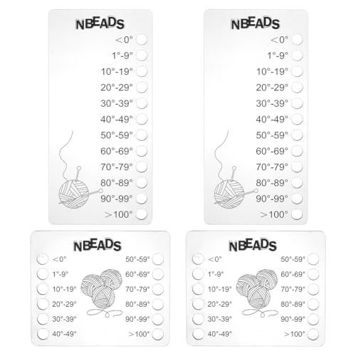 nbeads 4 Stk. Temperatur Decke Farbe Diagramme, Wiederverwendbar Stricken Temperatur Decke Planer Wolle Schatten Organizer Karte Decke Planer für Fadenhäkelprojekte Handgemachte Geschenke, Schwarz von nbeads