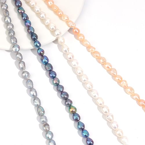 NBEADS 4 Stränge etwa 148 Stück Natürliche Süßwasser Perlen Perlen, 4 Stile Natürliche Zuchtperlen Stränge Lose Perlenperlen Ovale Perlenperlen für Beading Armbänder Schmuckherstellung von nbeads