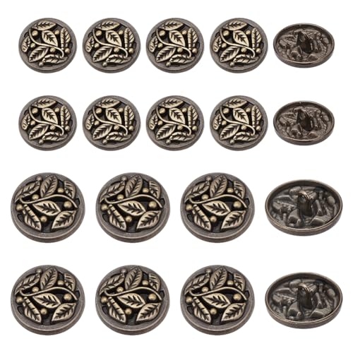 NBEADS 40 Stk. 2 Größen Metallknöpfe, Blazer-Knöpfe mit Blättermuster 18/22.5mm Legierung Schaft Knopf Vintage-Antik-Nähknopf für Kostüme Nähen DIY Kunsthandwerk Häkeln Ornament NBEADS 40 Stk. 2 Größen Metallknöpfe, Blazer-Knöpfe mit Blättermuster 18/22.5mm Legierung Schaft Knopf Vintage-Antik-Nähknopf für Kostüme Nähen DIY Kunsthandwerk Häkeln Ornament von nbeads