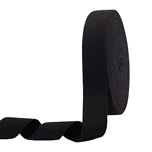 nbeads 49 Yards (45m)/Roll Baumwolle gurtband, 4cm Breite Cotton Tape Bänder Fischgräten Baumwoll Webbings Flache schnüre Aus Baumwolle Für Wohnkultur, Geschenke Einpacken, DIY Basteln Nähen, Schwarz von nbeads