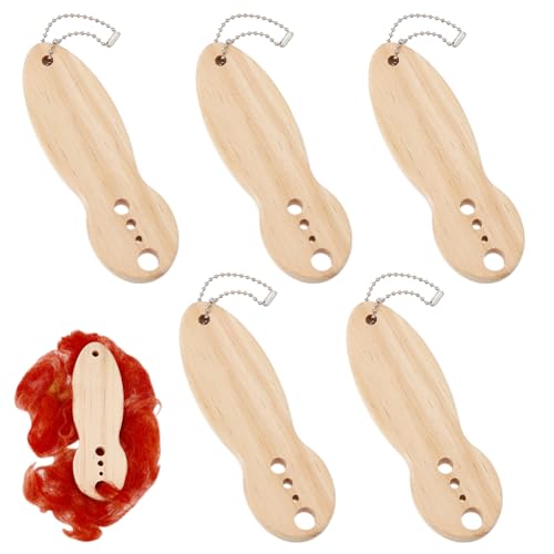 NBEADS 6 Stück Holz-Stickgarn-Organisator, Oval Garn Spinner Holz-Garnhalter Fadenwickelplatte Holz Thread-organisator zum Nähen Sticken DIY Garnspinnen, Bohrung: 11/6/5mm von nbeads