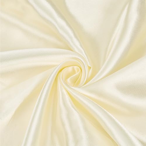 NBEADS 6 Yards Satin-Stoff, Charmeuse Satin Stoff 150cm Glänzender Stoff Seidiger Satin-Stoff für Hochzeit Braut Dekoration Mode Kleidung Handwerk, Zitronen Chiffon von nbeads