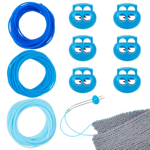 NBEADS 9m Stichhaltige Schnüre, 2mm Hohlgummi Schlauch Stricken Barber Cord mit 5.5mm Loch Nadelstopfen zum Halten von Stichen Armband Halskette Perlenstickerei, Blaue Serie von nbeads