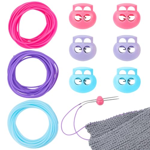 NBEADS 9m Stichhaltige Schnüre, 2mm Hohlgummi Schlauch Stricken Barber Cord mit 5.5mm Loch Nadelstopfen zum Halten von Stichen Armband Halskette Perlenstickerei, Buntes von nbeads