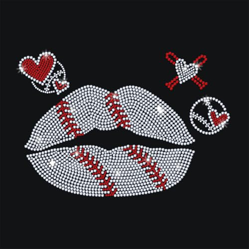 NBEADS Baseball Bügeln auf Strass Transfer, 29.7x21cm Wärmeübertragung Abziehbild Bling Kristall Abziehbilder Wärmeübertragung Patch Kleidung Reparatur Applique für T-Shirt Kleidung von nbeads