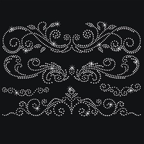 NBEADS Blume Muster Strass Eisen auf Hotfix, Heat Transfer Decal Bling Rhinestone Sticker Heat Transfer Patch Kleidung Reparatur Applique für T-Shirt Kleidung Hosen Taschen von nbeads