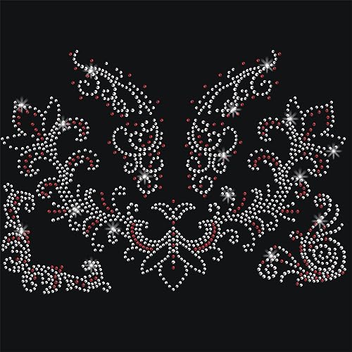 NBEADS Blumenmuster Strass Aufbügeln Hotfix, Heat Transfer Decal Bling Strass Aufkleber Heat Transfer Patch Kleidung Reparatur Applique für T-Shirt Kleidung Hose Taschen von nbeads