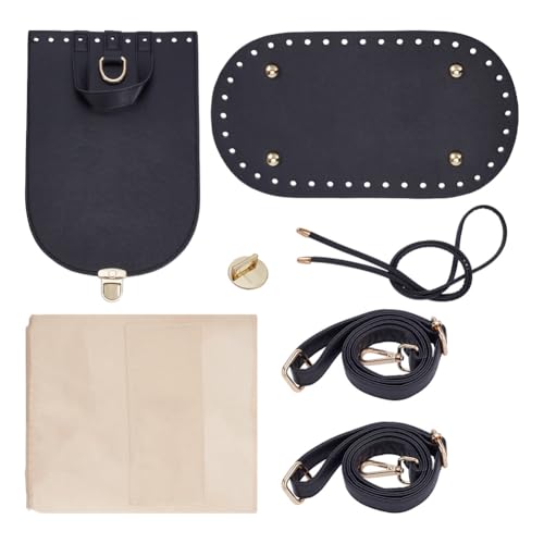 NBEADS Leder Geldbörse Making Kit, Schultertasche Making Set DIY Handgemachte Tasche Nähzubehör Ledertasche Kit für DIY Geldbörse Umhängetasche genäht Handwerk Herstellung, Schwarz von nbeads