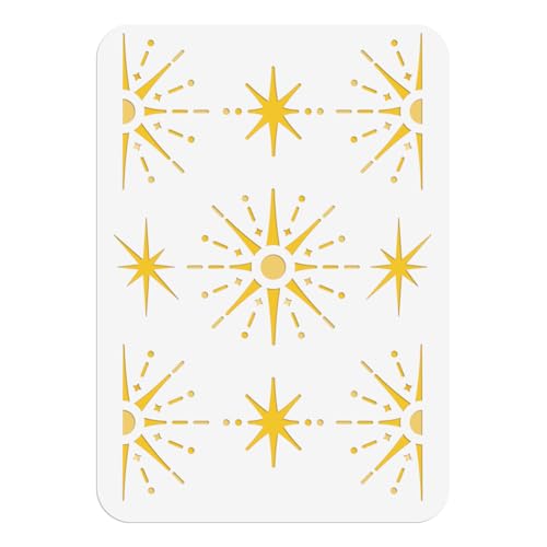 NBEADS PET Malschablone „Successive Stars“ 29.7 × 21cm Wiederverwendbare DIY Kunstschablonen Hohle Malschablone Zum Bemalen von Holz Stoff Papier Wänden Leinwand Und Möbeln von nbeads