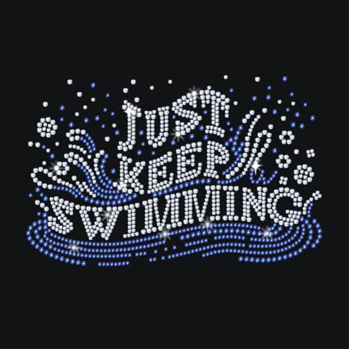 NBEADS Schwimmen Bügeln auf Strass Transfer, 29.7x21cm Wärmeübertragung Abziehbild Bling Kristall Abziehbilder Wärmeübertragung Patch Kleidung Reparatur Applique für T-Shirt Kleidung von nbeads