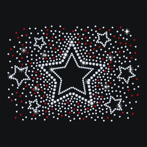 NBEADS Star Burst Bügeln auf Strass Transfer, 29.7x21cm Wärmeübertragung Abziehbild Bling Kristall Abziehbilder Wärmeübertragung Aufnäher Kleidung Reparatur Applique für T-Shirt Kleidung von nbeads