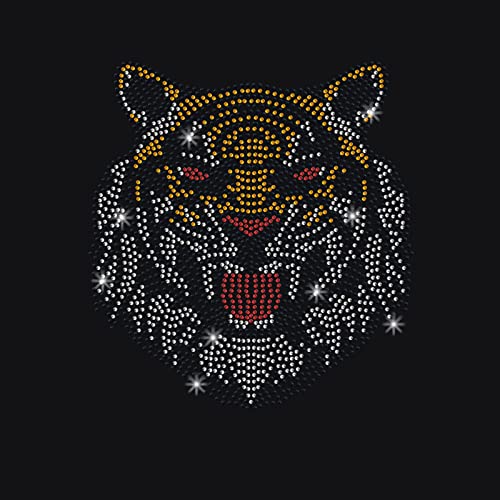 NBEADS Tiger Strass Hotfix Zum Aufbügeln, Wärmeübertragungs Aufkleber Bling Strass Aufkleber Strass Hotfix Transfer Patch Kleidung Reparatur Applikation für T-Shirt Hut Hosen Tasche von nbeads