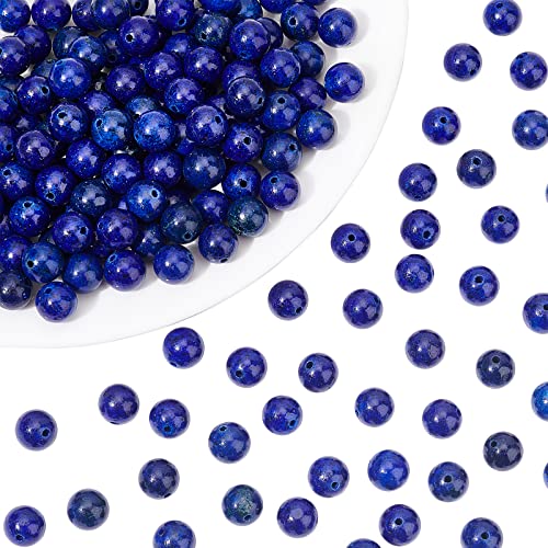 nbeads 1 Box 180 PCS 8 mm Natur Blau Lapis Lazuli Perlen Edelstein Rund Lose Perlen Schmuckherstellung von nbeads