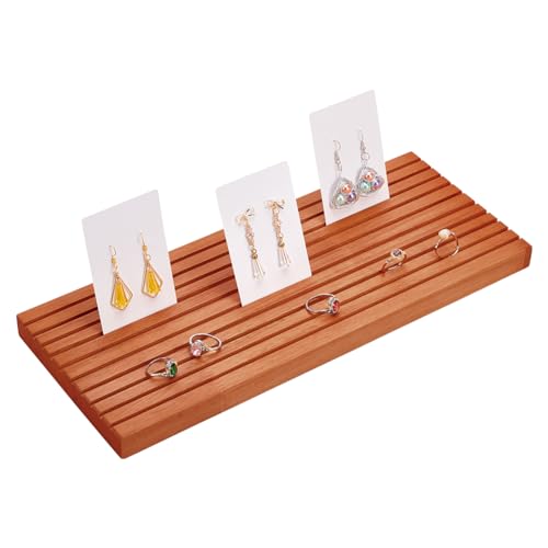 nbeads 10-Schlitz Quilting Lineal Rack, Goldrute Holz Lineal Rack Quilten 3mm Gitter Lineal Rack Organizer für Lineal Organizer Home Office Schreibtischständer, 35x14x1.9cm von nbeads