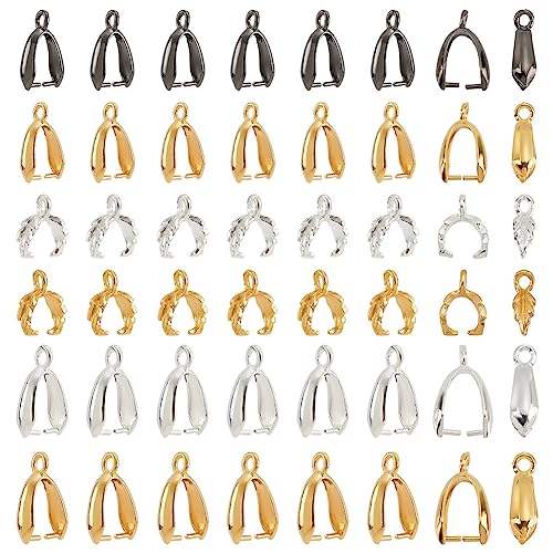 nbeads 120 Stück 6 Stile Messinganhänger Quetschschlaufen, Ice Pick Pinch Bail Bead Pendant Connector Filigran Rack Plating Schmuckverschlüsse Für Die Schmuckherstellung Schnallen Charm von nbeads