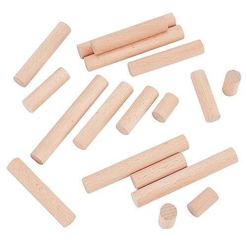 nbeads 20 Stück 4 Größen Hölzerne Zylinder, 1.5mm Durchmesser Unfertige Hölzerne Runde Stöcke Buche Holz Handwerk Sticks BAU Schnitzen Für DIY Kunsthandwerk Malerei Haus Und Garten Dekoration von nbeads