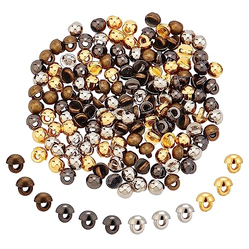 nbeads 200 Stück 4 Farben Mini-Schaft Knöpfe, 4mm Durchmesser Metall Blazer Knöpfe Nähen Knöpfe Pilz Form für Blazer Anzüge Sport Mantel Uniform Jacke DIY Crafts von nbeads