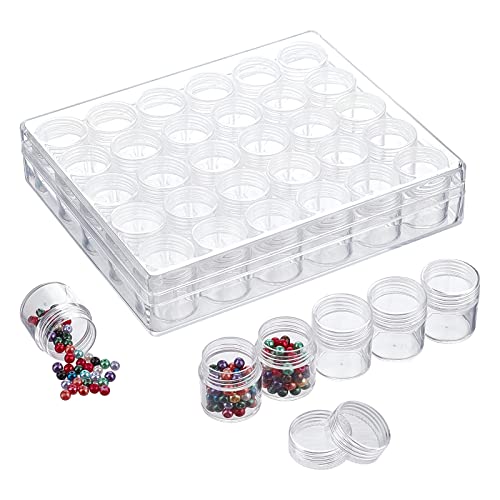 NBEADS 3 Sets/90 Stück Acryl Perle Lagerung Behälter, Kunststoff Transparent Perlen Aufbewahrungsboxen mit Abgerundeten Schraubdeckeln Für Nagelkunst Werkzeuge Kleine Teile Perlen Acrylfarben Schmuck von nbeads