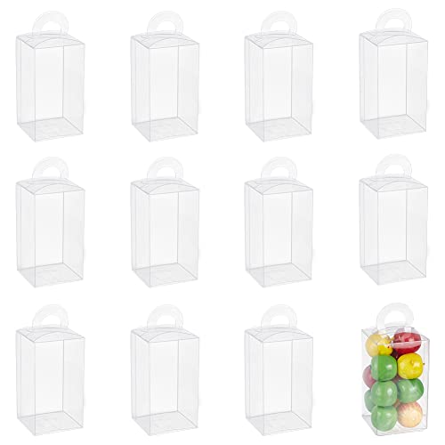 nbeads 30 Stück Hängende Transparente Geschenkboxen, 3.7x3.7x7cm Klare Pralinenschachtel Rechteckige PVC Bevorzugungsschachteln Für Süßigkeiten Schokolade Weihnachten Hochzeit Ornamente Geschenke von nbeads