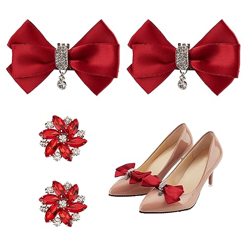 nbeads 4 Stück 2 Stile Schamottestein-Schuhclip, Strass Blume Schuh Clip Abnehmbare Schuhe Schnalle Hochzeit Braut Schuh Charme Für Prom Party Schuh Dekoration Schnalle Zubehör von nbeads