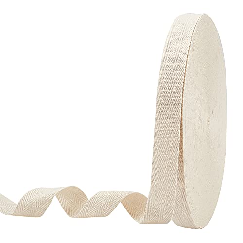 nbeads 50m/Roll Fischgrät Baumwolle Webbings, 20mm Breite Antike Weiße Baumwolle Twill Tape Bänder Baumwolle Fischgrätenschnüre Für Das Stricken Nähen DIY Handwerk von nbeads