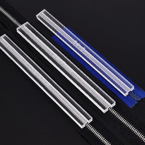 nbeads 6 Stück 6 Größen Acryl-Reißverschluss-Führer Werkzeug, Clear Zipper Guide Spill Proof Tool Kleber Anwendung Leak Proof Zip für Handcrafting Taschen oder Kleidung Reißverschlüsse von nbeads