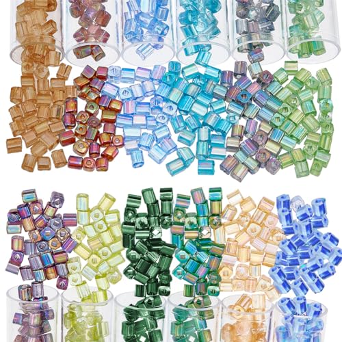 nbeads 960 Stück 6/0 Perlen, 12 Farben quadratisches Glas Rocailles Würfel Mini Perlen japanisch Glas Spacer Perlen Glas Pony Perlen für Arm Halsketten Ohrring Schmuckherstellung nbeads 960 Stück 6/0 Perlen, 12 Farben quadratisches Glas Rocailles Würfel Mini Perlen japanisch Glas Spacer Perlen Glas Pony Perlen für Arm Halsketten Ohrring Schmuckherstellung von nbeads