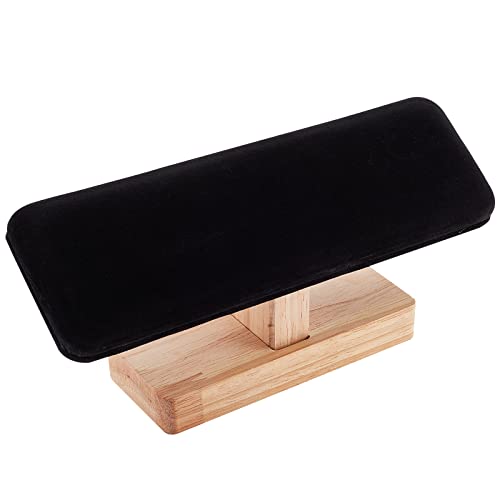 nbeads Holz Armbandständer Display, Schwarzer Uhrenständer Samt T-Bar Armbandhalter Schmuck Organizer Abnehmbare Armreif-Anhänger Tower Rack für den Einzelhandel Zeigen, 19.5x5x8.9 cm von nbeads