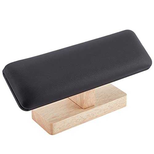 nbeads Holz Armbandständer Display, Uhrenständer T-Bar-Armbandhalter PU-Leder Schmuck Organizer Abnehmbare Armreif-Anhänger Tower Rack für den Einzelhandel Zeigen, Schwarz, 19.5x5x8.9 cm von nbeads