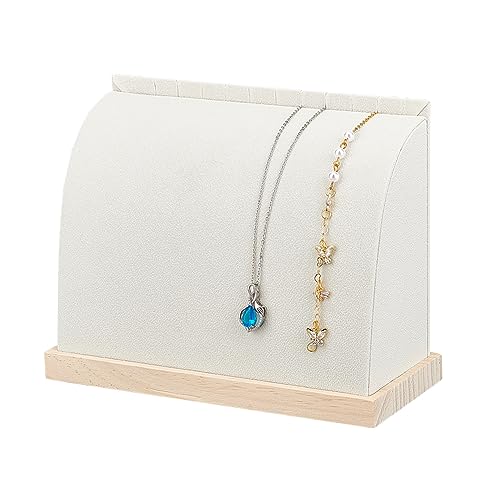 nbeads Samt-Schmuck-Display-Ständer, Holz Halskette Armband Vitrine Kette Anhänger Storage Holder für Haus Einzelhandel Messe Ausstellung, Weiß von nbeads