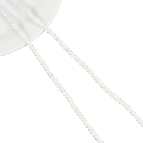 nbeads Über 228 STK. Natürliche Süßwasser-Muschel-Perlen, 4.5mm Rondelle Form Kultivierte Muschel Perlen Charms Weiß Süßwasser Muschel Lose Perlen für DIY Handwerk Neckalce Schmuck Machen von nbeads