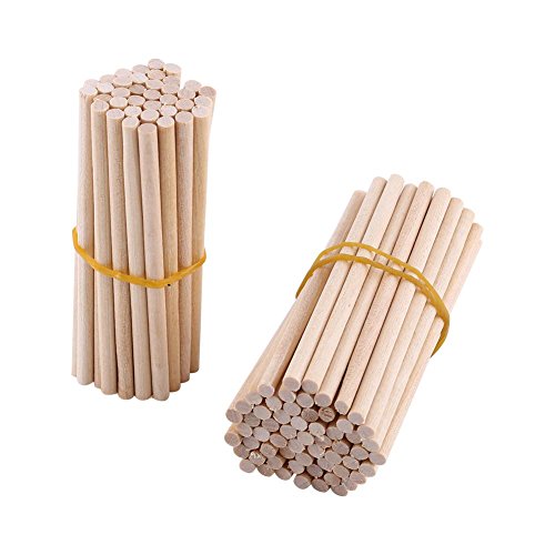 needlid 80mm Natural Birch Round Round Sticks Bastelstäbchen 100 Wiederverwendbare Teile für den Modellbau Kinderhandwerk von Neel