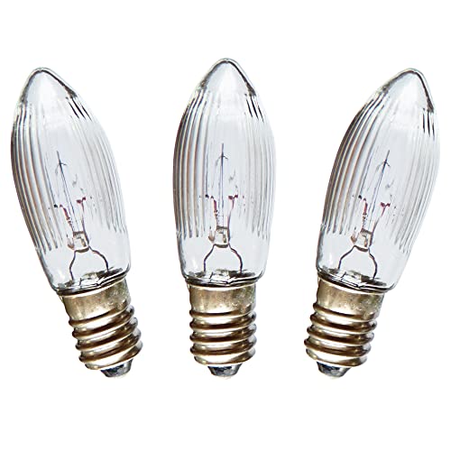 netSells Set Van 3 lampen, 8 V - 55 V, voor buiten, kaarslampen, geribbeld voor lichtboog en lichtketting, helder. von netSells