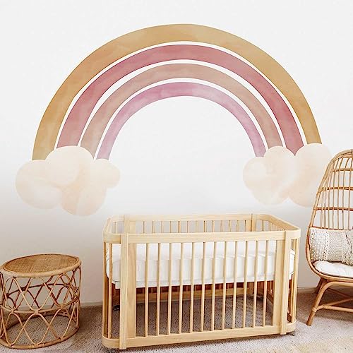 Neukids FABRIC Kinderzimmer Regenbogen Wandtattoo Riesiger Regenbogen Wolken Wandsticker Schlafzimmer Wohnzimmer Wandaufkleber mädchenzimmer Babyzimmer Wanddeko 251x144cm von neukids