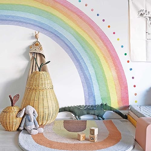 Neukids Großer halber Regenbogen-Aufkleber und gepunktete Aufkleber, Aquarell, Kinder-Wandaufkleber, Mädchen-Wandaufkleber für Kinderzimmer, Wohnzimmer, Kindergarten, Fenster, Wanddekoration, 200 x von neukids