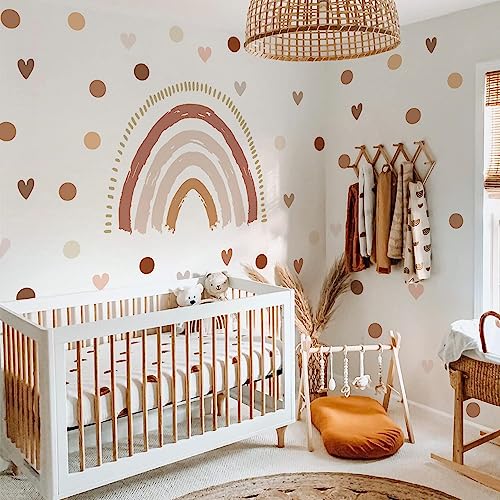 Neukids Regenbogen Wandtattoo Kinderzimmer, Boho Regenbogen Wandsticker Regenbogen Liebe Tupfen Wandtattoo, Mädchenzimmer Schlafzimmer Wohnzimmer Babyzimmer Korridore Wanddeko von neukids