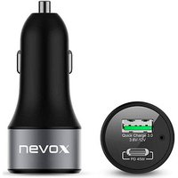 nevox USB PD TYPE C + QC3.0 Kfz-Ladeadapter schwarz, 63 Watt / VA von nevox